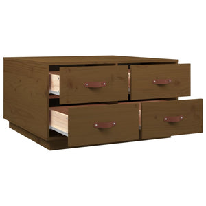 Couchtisch Honigbraun Kiefer Massivholz 80x80 cm