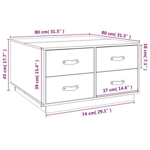 Couchtisch Honigbraun Kiefer Massivholz 80x80 cm