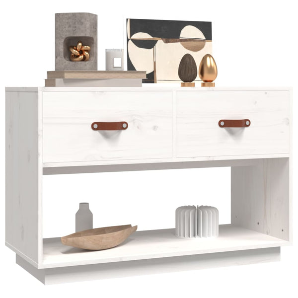 vidaXL Meuble TV blanc 90x40x60 cm Bois de pin massif