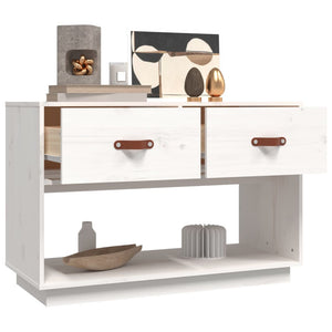 vidaXL Meuble TV blanc 90x40x60 cm Bois de pin massif