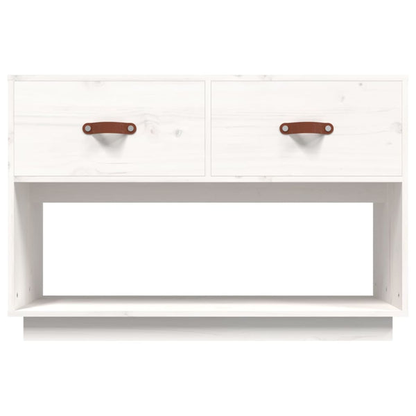 vidaXL Meuble TV blanc 90x40x60 cm Bois de pin massif