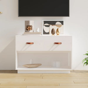 vidaXL Meuble TV blanc 90x40x60 cm Bois de pin massif