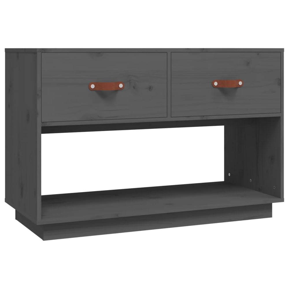 vidaXL Meuble TV gris 90x40x60 cm Bois de pin massif