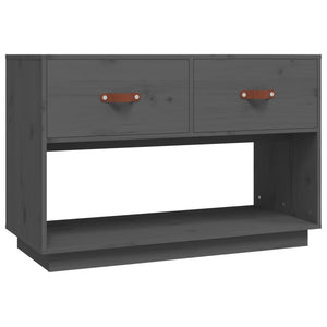 Grauer TV-Schrank 90x60cm Kiefer Massivholz
