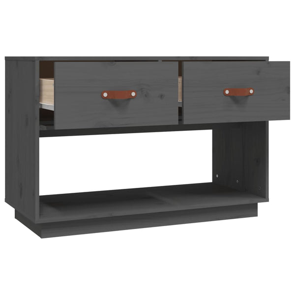 Grauer TV-Schrank 90x60cm Kiefer Massivholz
