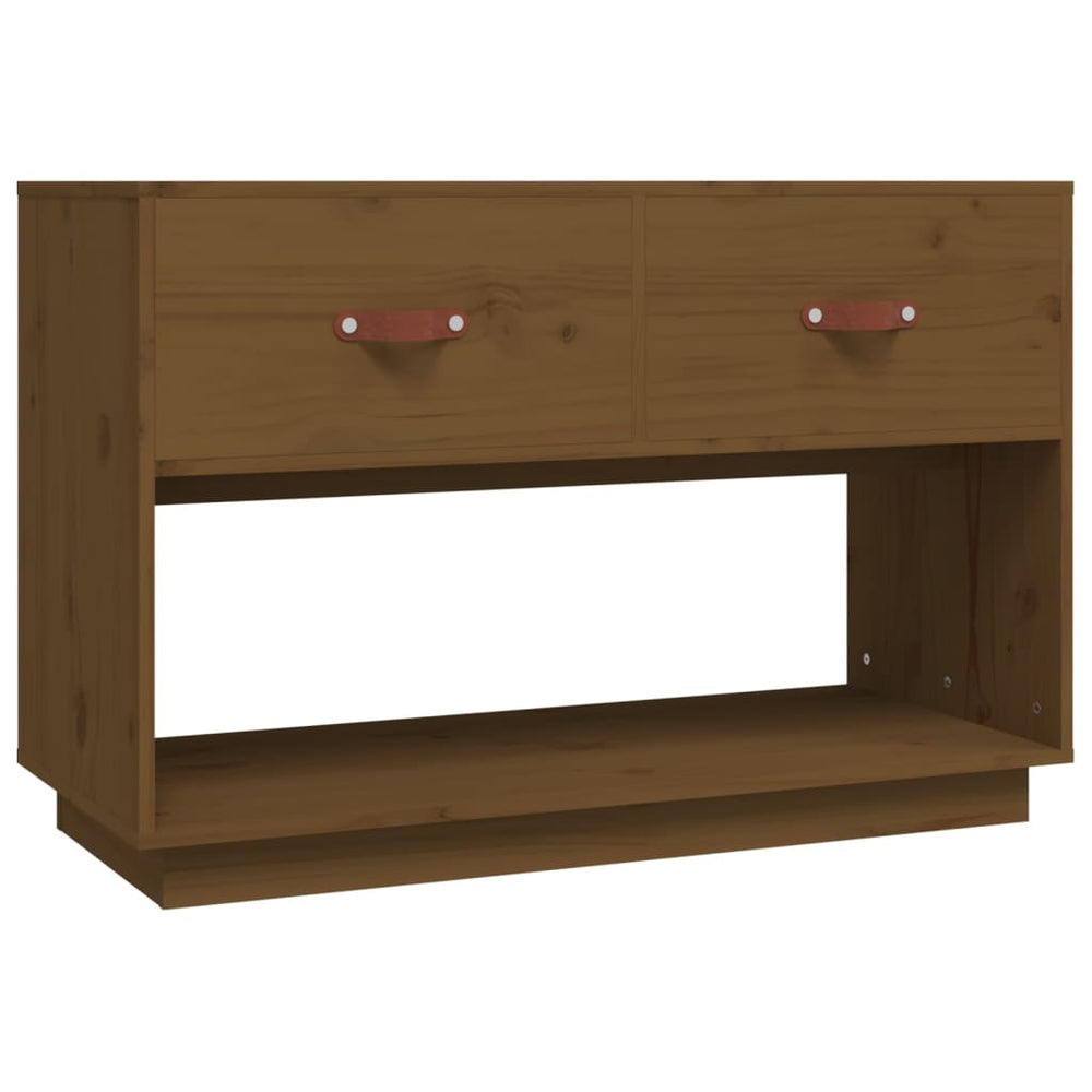TV-Schrank Honigbraun Kiefer Massivholz 90cm