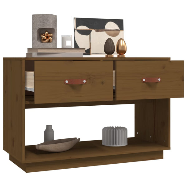 TV-Schrank Honigbraun Kiefer Massivholz 90cm
