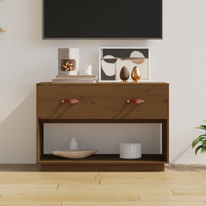 TV-Schrank Honigbraun Kiefer Massivholz 90cm
