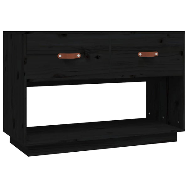 Schwarzer TV-Schrank Kiefer Massivholz 90cm