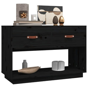 Schwarzer TV-Schrank Kiefer Massivholz 90cm
