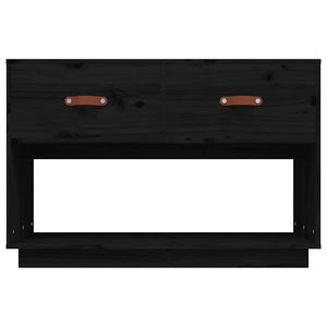 Schwarzer TV-Schrank Kiefer Massivholz 90cm