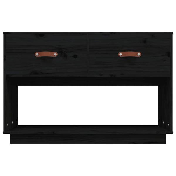 Schwarzer TV-Schrank Kiefer Massivholz 90cm