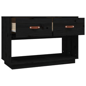 Schwarzer TV-Schrank Kiefer Massivholz 90cm