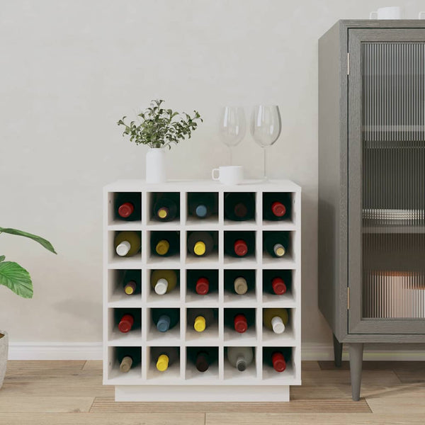 vidaXL Casier à vin Blanc 55,5x34x61 cm Bois de pin massif