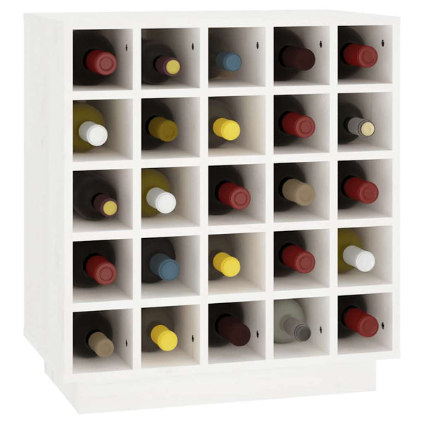 vidaXL Casier à vin Blanc 55,5x34x61 cm Bois de pin massif