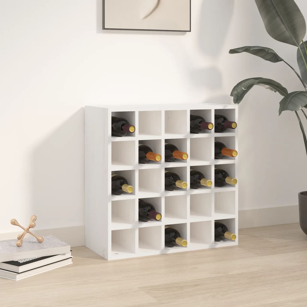 Weißer Weinschrank Kiefer Massivholz
