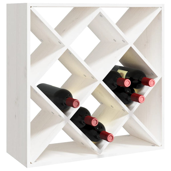 Weinregal Weiß Kiefer Massivholz 62 cm