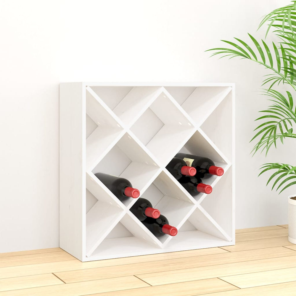 Weinregal Weiß Kiefer Massivholz 62 cm