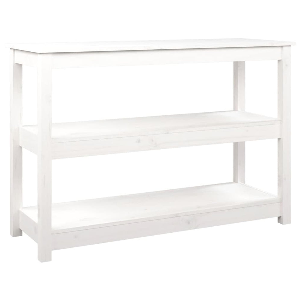 vidaXL Console de table blanche 110x40x74 cm en pin massif