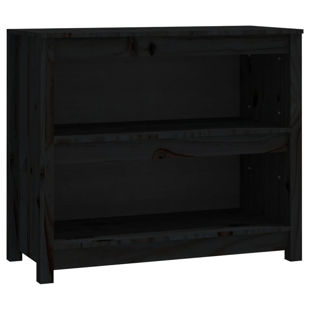 vidaXL Bibliothèque noire 80x35x68 cm Bois de pin massif