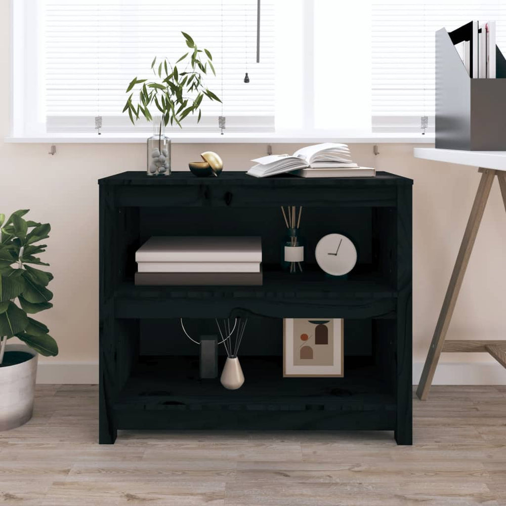 vidaXL Bibliothèque noire 80x35x68 cm Bois de pin massif