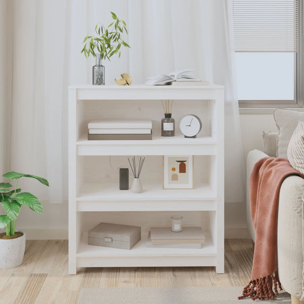 Bücherregal Weiß Kiefer Massivholz 80cm