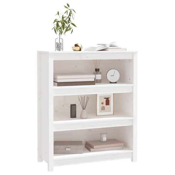 Bücherregal Weiß Kiefer Massivholz 80cm