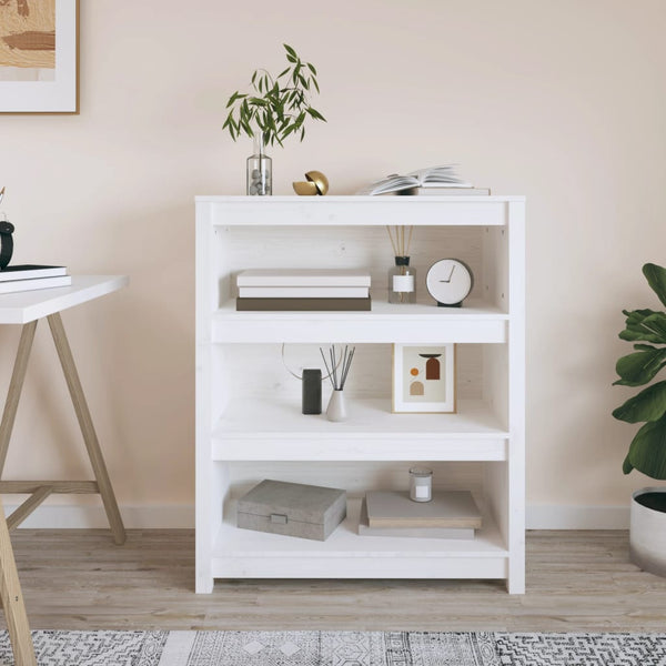 Bücherregal Weiß Kiefer Massivholz 80cm