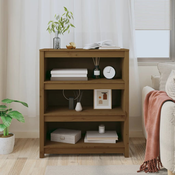 Bücherregal Kiefer Massivholz Honigbraun 80cm