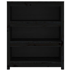 Schwarzes Bücherregal 80x97cm Kiefer Massivholz