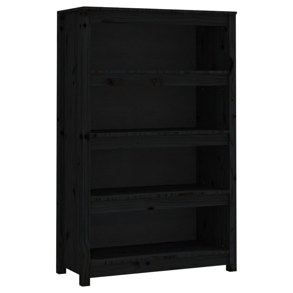 vidaXL Bibliothèque noir 80x35x126 cm pin massif