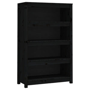 Schwarzes Bücherregal Kiefer Massivholz 80x126cm
