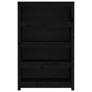 Schwarzes Bücherregal Kiefer Massivholz 80x126cm