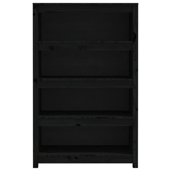 Schwarzes Bücherregal Kiefer Massivholz 80x126cm