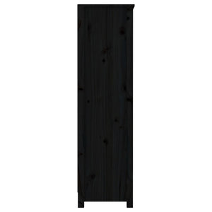 Schwarzes Bücherregal Kiefer Massivholz 80x126cm