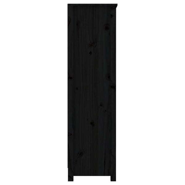 Schwarzes Bücherregal Kiefer Massivholz 80x126cm