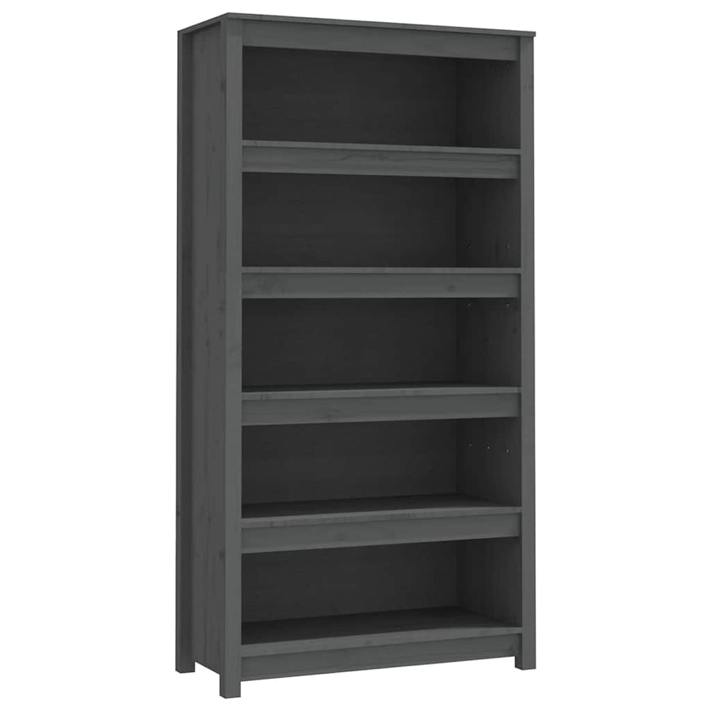 vidaXL Bibliothèque gris 80x35x154 cm Bois de pin massif
