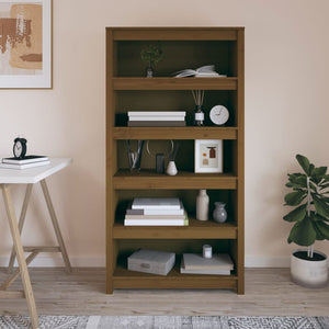 Bücherregal Honigbraun Kiefer Massivholz 80cm