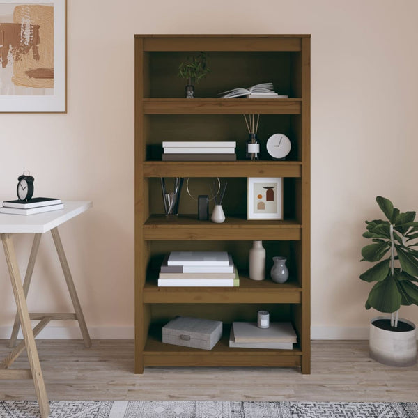 Bücherregal Honigbraun Kiefer Massivholz 80cm