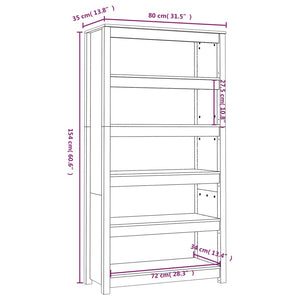 Bücherregal Honigbraun Kiefer Massivholz 80cm