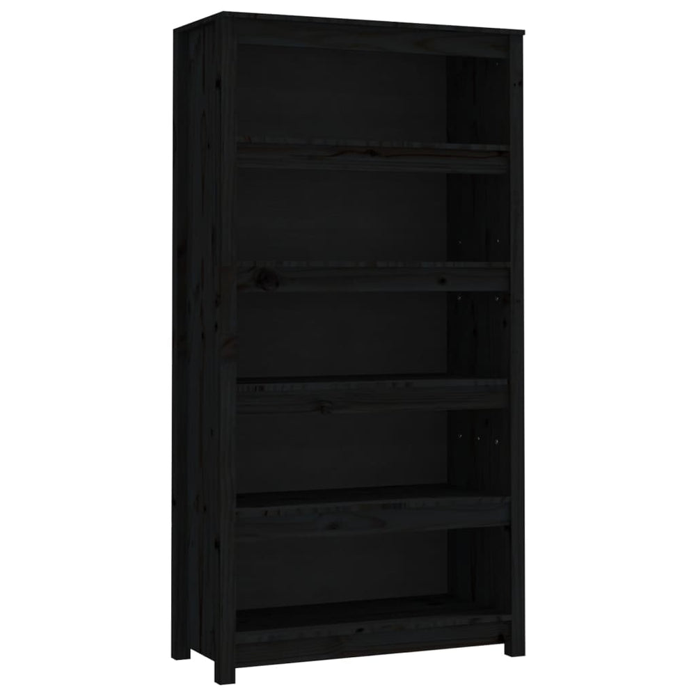 vidaXL Bibliothèque noire 80x35x154 cm Bois de pin massif