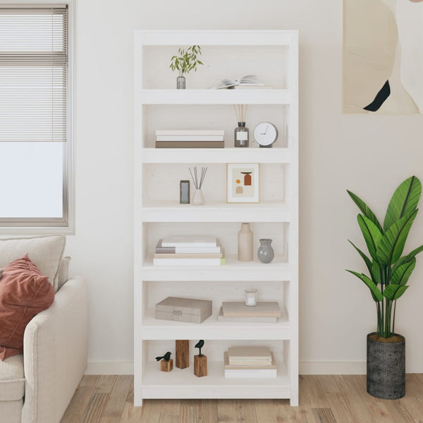 Bücherregal Weiß Kiefer Massivholz 80cm