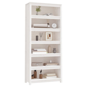 Bücherregal Weiß Kiefer Massivholz 80cm