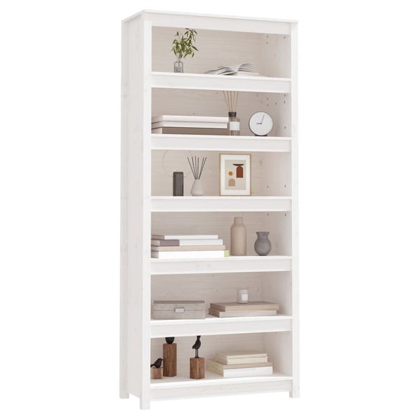 Bücherregal Weiß Kiefer Massivholz 80cm