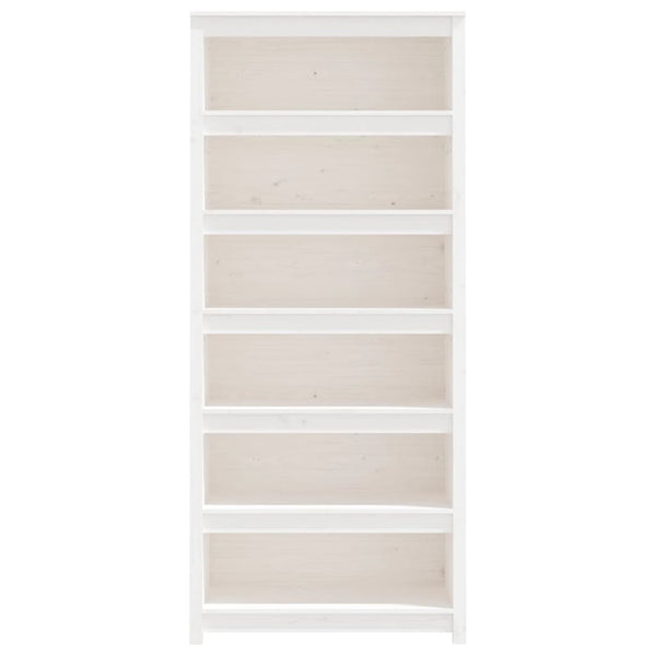 Bücherregal Weiß Kiefer Massivholz 80cm