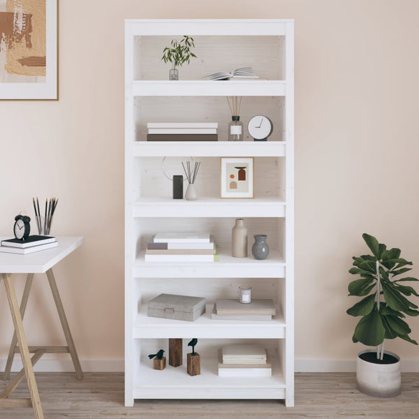 Bücherregal Weiß Kiefer Massivholz 80cm