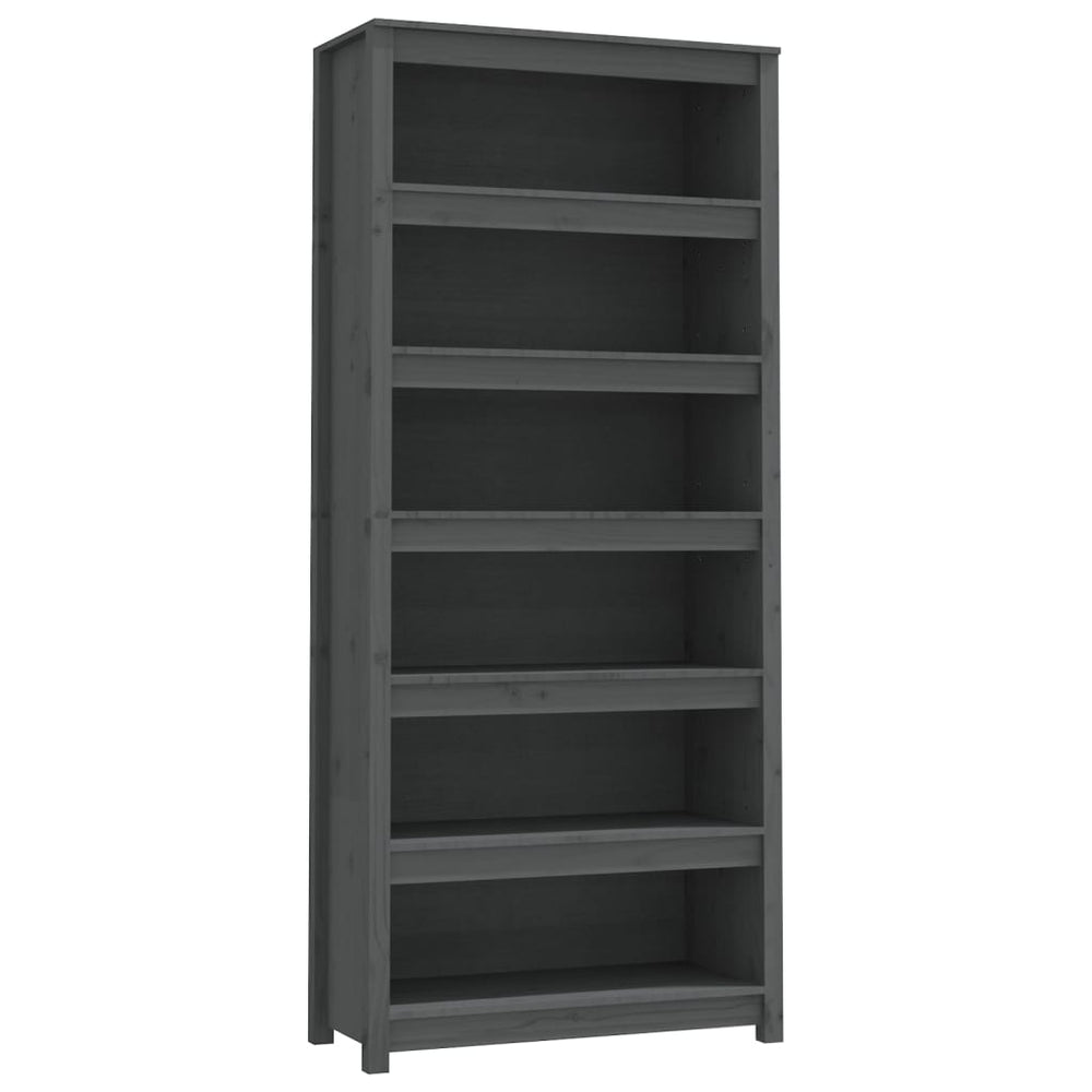 vidaXL Bibliothèque grise 80x35x183 cm bois de pin massif