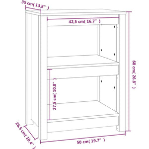 vidaXL Étagère à livres marron miel 50x35x68 cm en pin massif