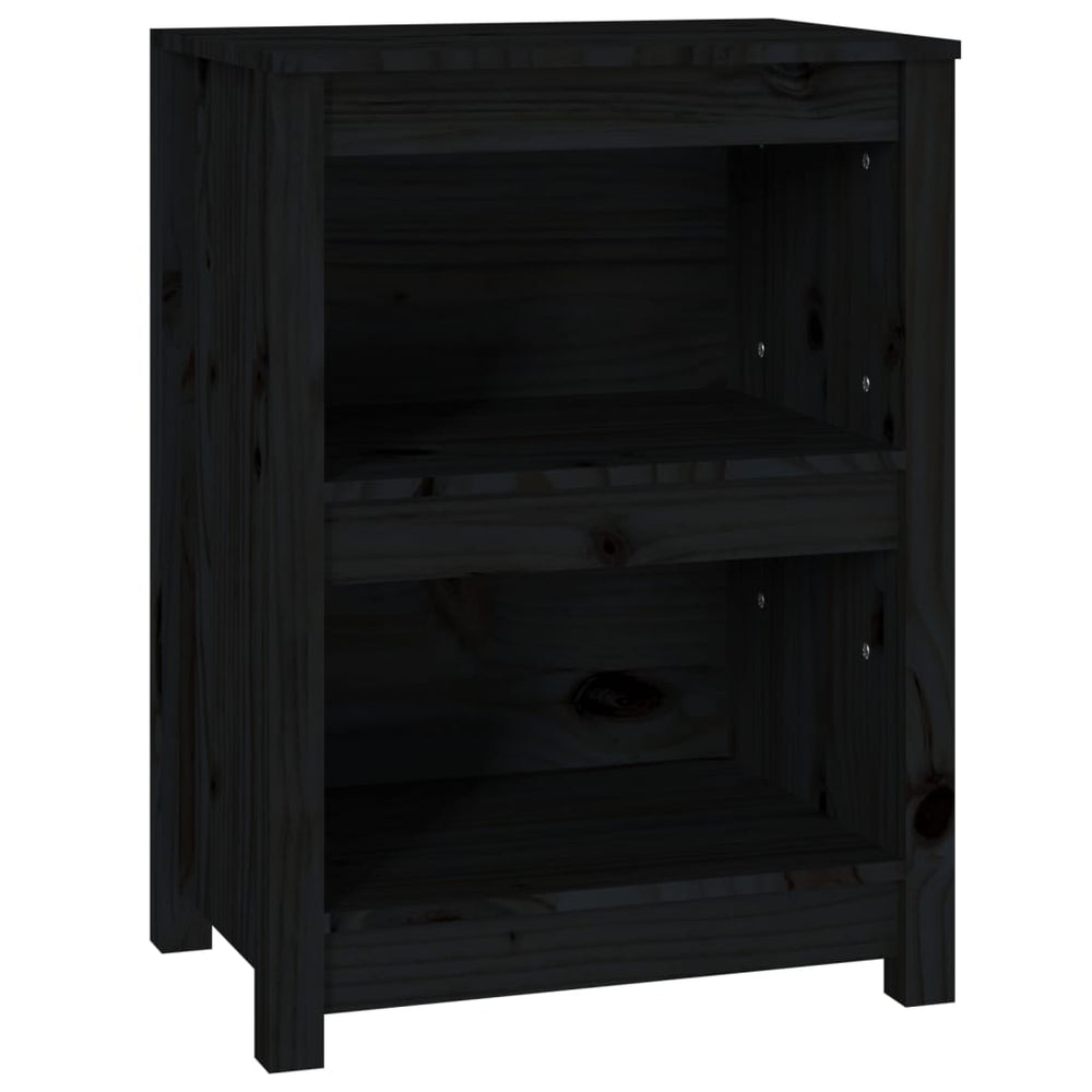 vidaXL Étagère à livres noir 50x35x68 cm pin massif