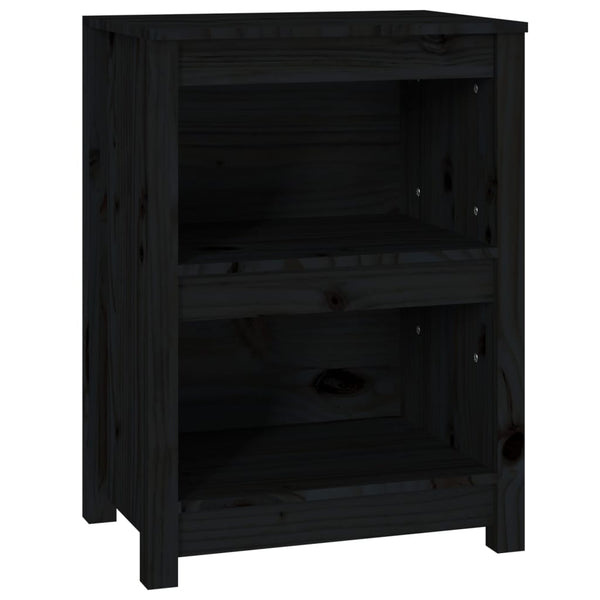 Schwarzes Bücherregal Kiefer Massivholz 50x68cm